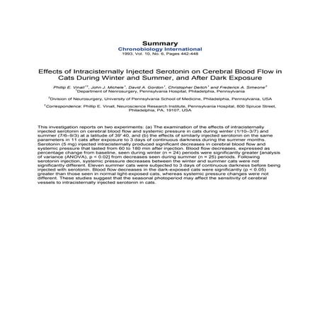 Serotonin and blood flow