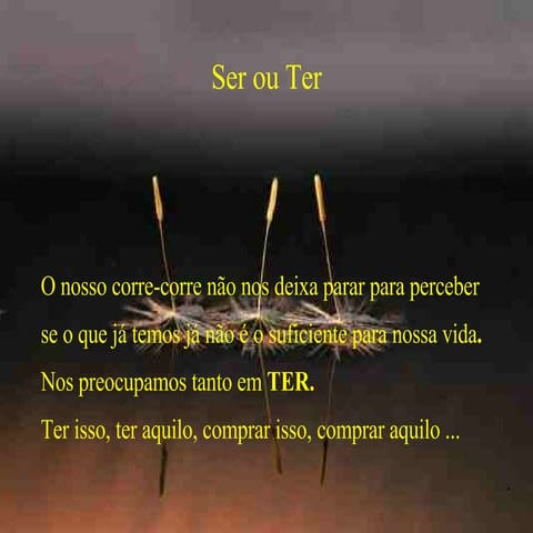 Atividade didática ser e o ter | PPTX