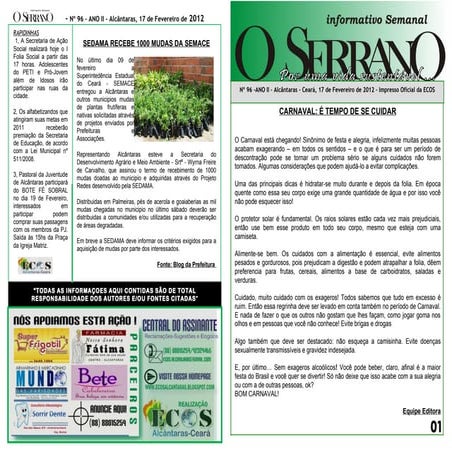 Edição nº 96 do Informativo o Serrano
