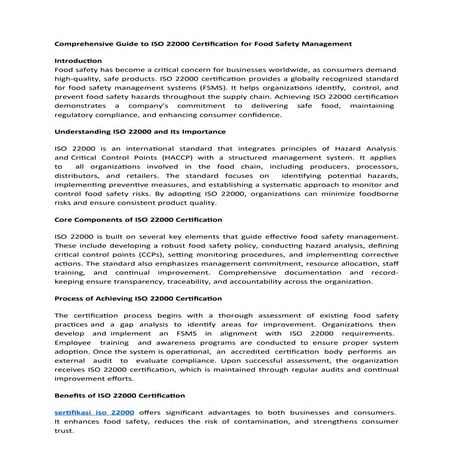 Ensuring Food Safety Management Excellence | PPT