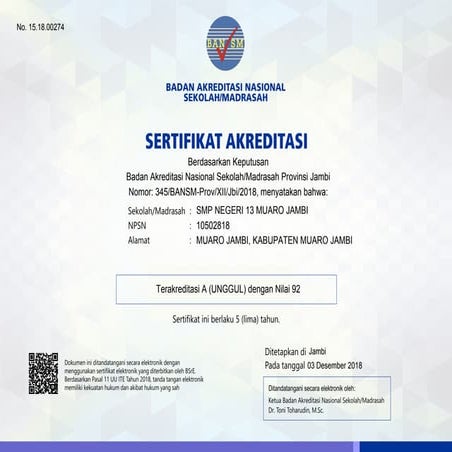 Sertifikat Akreditasi