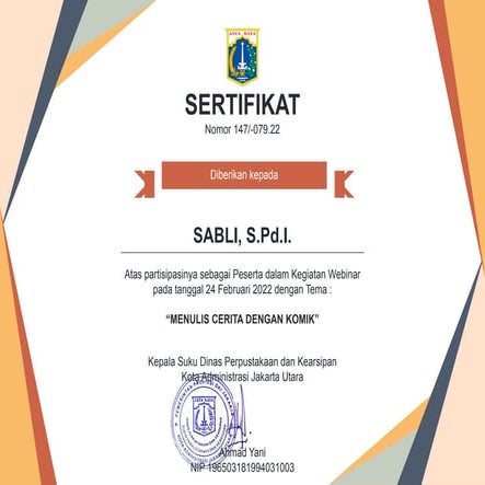 Sertifikat webinar  menulis cerita dnegan komik SABLI, S.Pd.I..pdf