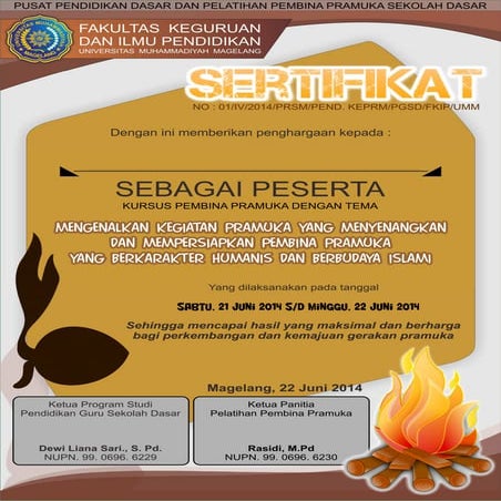 Sertifkat Pramuka 1