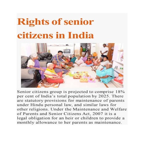 Rights of Senior Citizens | PPTX