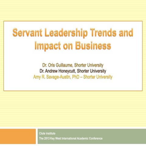 Servant leadership trends and impact on business  2.13
