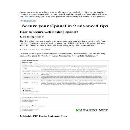 Secure your Cpanel in 9 advanced tips