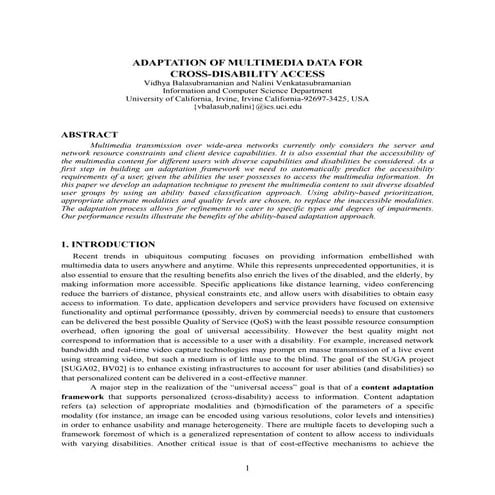 SERVER TRANSCODING OF MULTIMEDIA DATA FOR CROSS-DISABILITY ACCESS