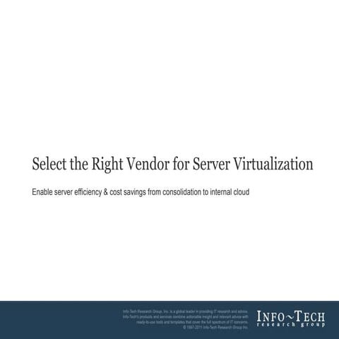 Server virtualization vendor landscape