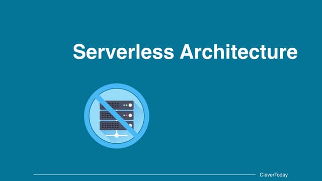 Serverless - Lunch&Learn CleverToday - Mars 2017