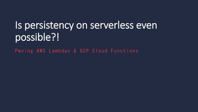 Is persistency on serverless even possible?!