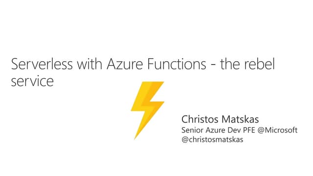 Serverless with azure functions   the rebel service