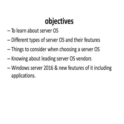 Server operating system | PPT