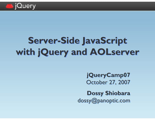 Server-Side JavaScript with jQuery and AOLserver
