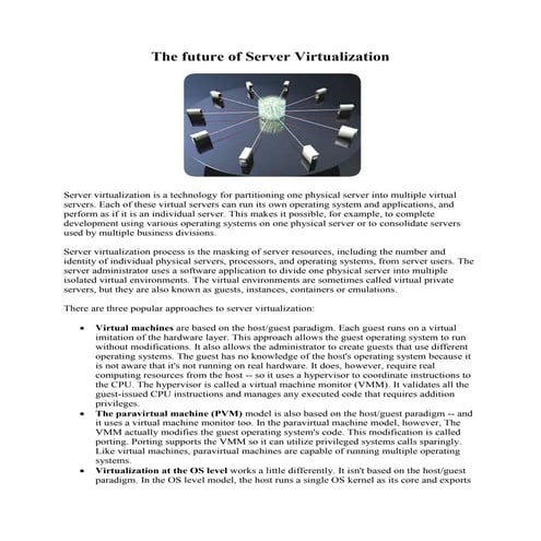 The Future of Server Virtualization | DOCX