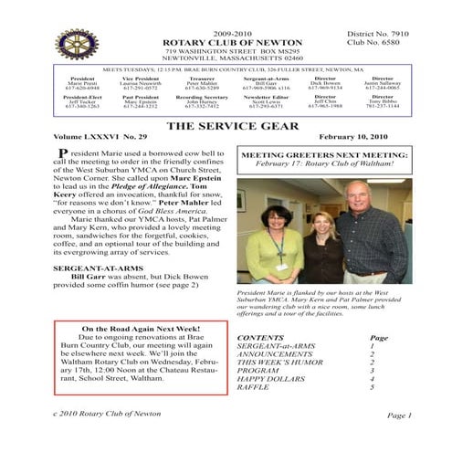 Rotary Service Gear Feb 10, 2010