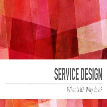 Service Design & Service Blueprints