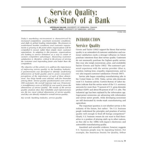 Service quality-bank-case-study-vg