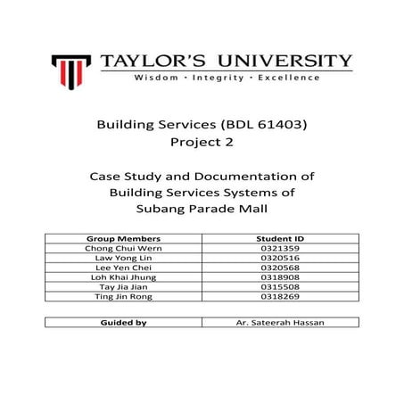 Buildings Service report