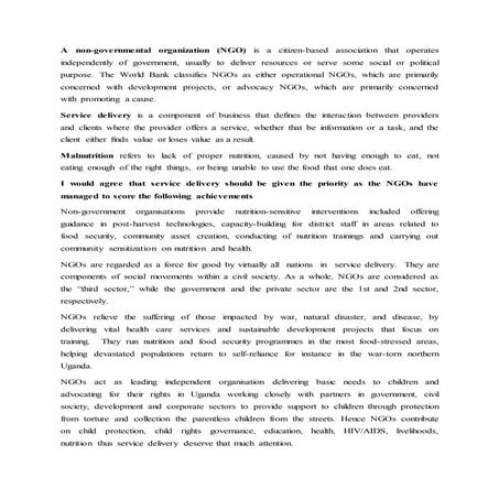 NGOs and service delivery