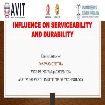 Serviceability and Durability of concrete structures