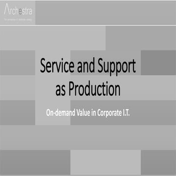 Service and Support as Production in I.T.