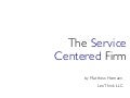 Building the Service Centered Firm