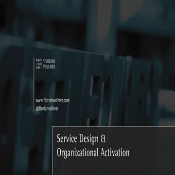 SDOA 1.1 Service Design and Organizational Activation – Introduction
