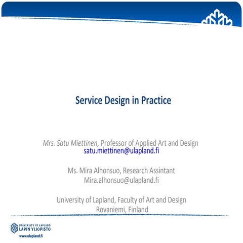 Service design in practice