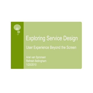 Exploring Service Design: User Expe...