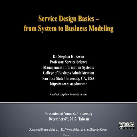 Yuan Ze University - Service Design Basics, 12/6/2012