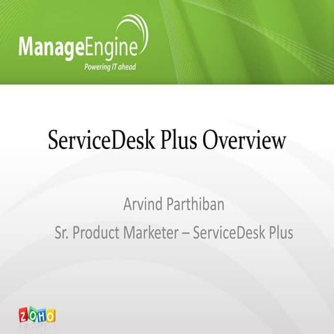 ServiceDesk Plus 8 Overview