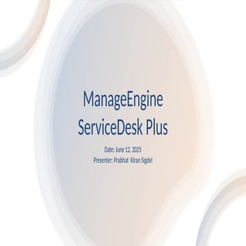 ServiceDeskPlus_Presentation how it works.