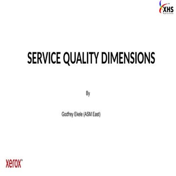 Service quality dimensions using RATER..