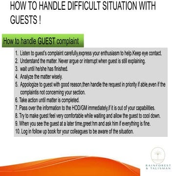 SERVICE,HOUSEKEEPING - Rainforest.pptx