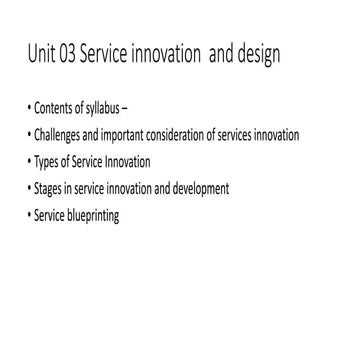 Service innovation and design