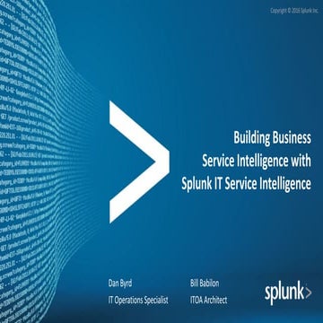 Service Intelligence hands on workshop | PDF