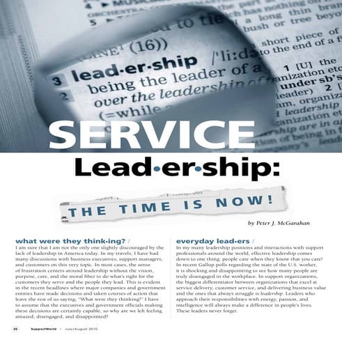 Service leadership the time is now part 1