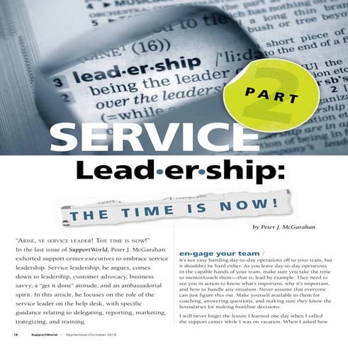 Service Leadership The Time Is Now Part 2