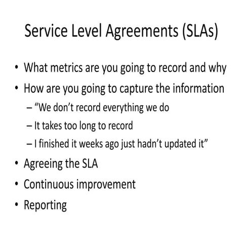 Service level agreements