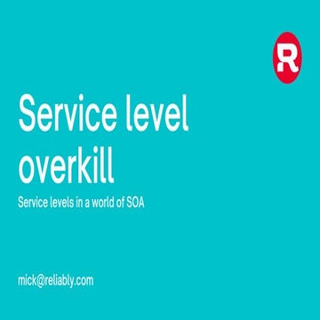 Service Level Objectives and SRE: Service Level Overkill with Mick Roper