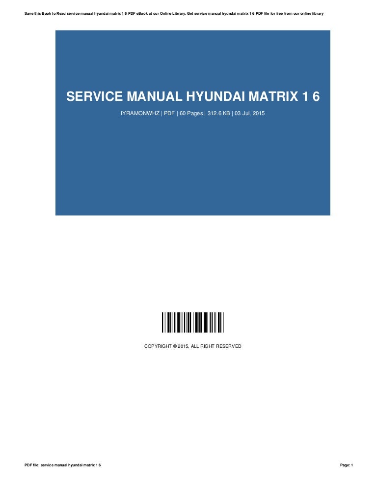 Service manual hyundai