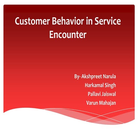 consumer behavior in service encounter