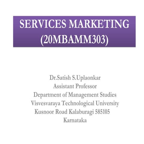 Service Marketing Module 1 