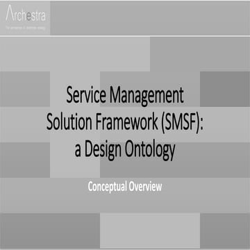Service Management Solution Framework (SMSF)