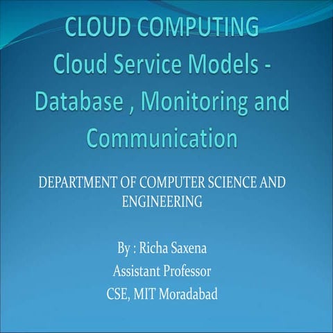 Service Models - Databas - Monitoring - Communication.ppt