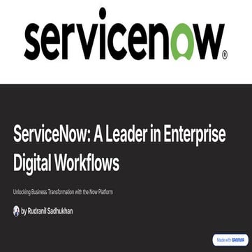 Servicenow Introduction ppt on what is servicenow and how it is ...