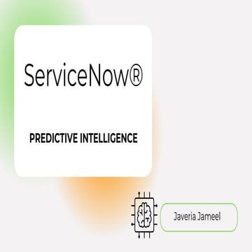 ServiceNow-Predictive Intelligence Framework | PDF