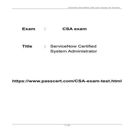 ServiceNow Certified System Administrator (CSA) PDF Dumps 2025.pdf