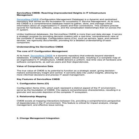 ServiceNow CMDB: Reaching Unprecedented Heights in IT Infrastructure Management