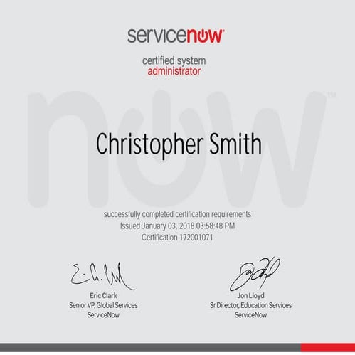 ServiceNow Certified System Administrator | PPT
